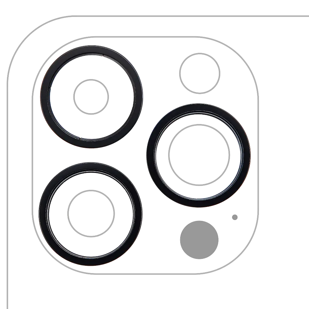 Back Camera Bezel Ring Only For iPhone 14 Pro / 14 Pro Max (3 Piece Set) (Space Black) (Premium)