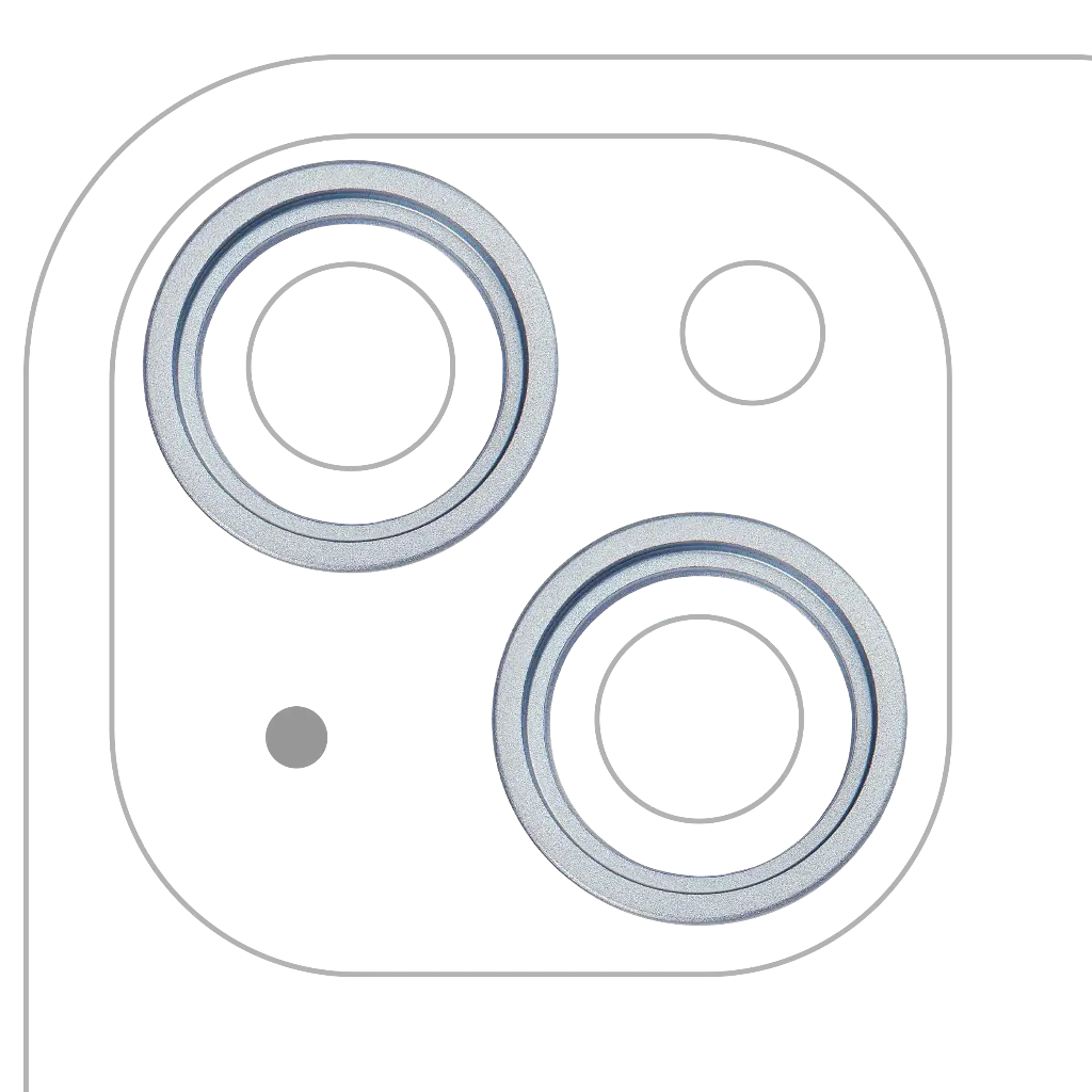 Back Camera Bezel Ring Only For iPhone 15 / 15 Plus (2 Piece Set) (Blue) (Premium)