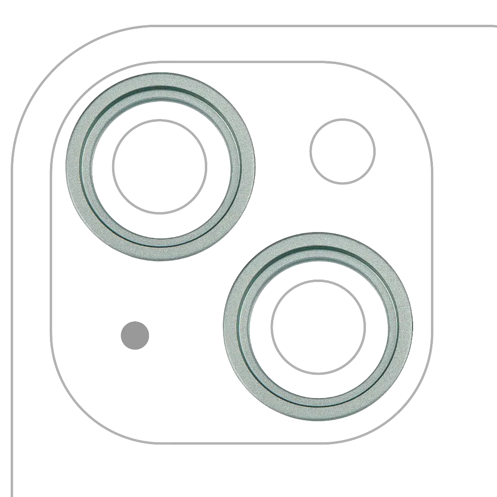 Back Camera Bezel Ring Only For iPhone 15 / 15 Plus (2 Piece Set) (Green) (Premium)