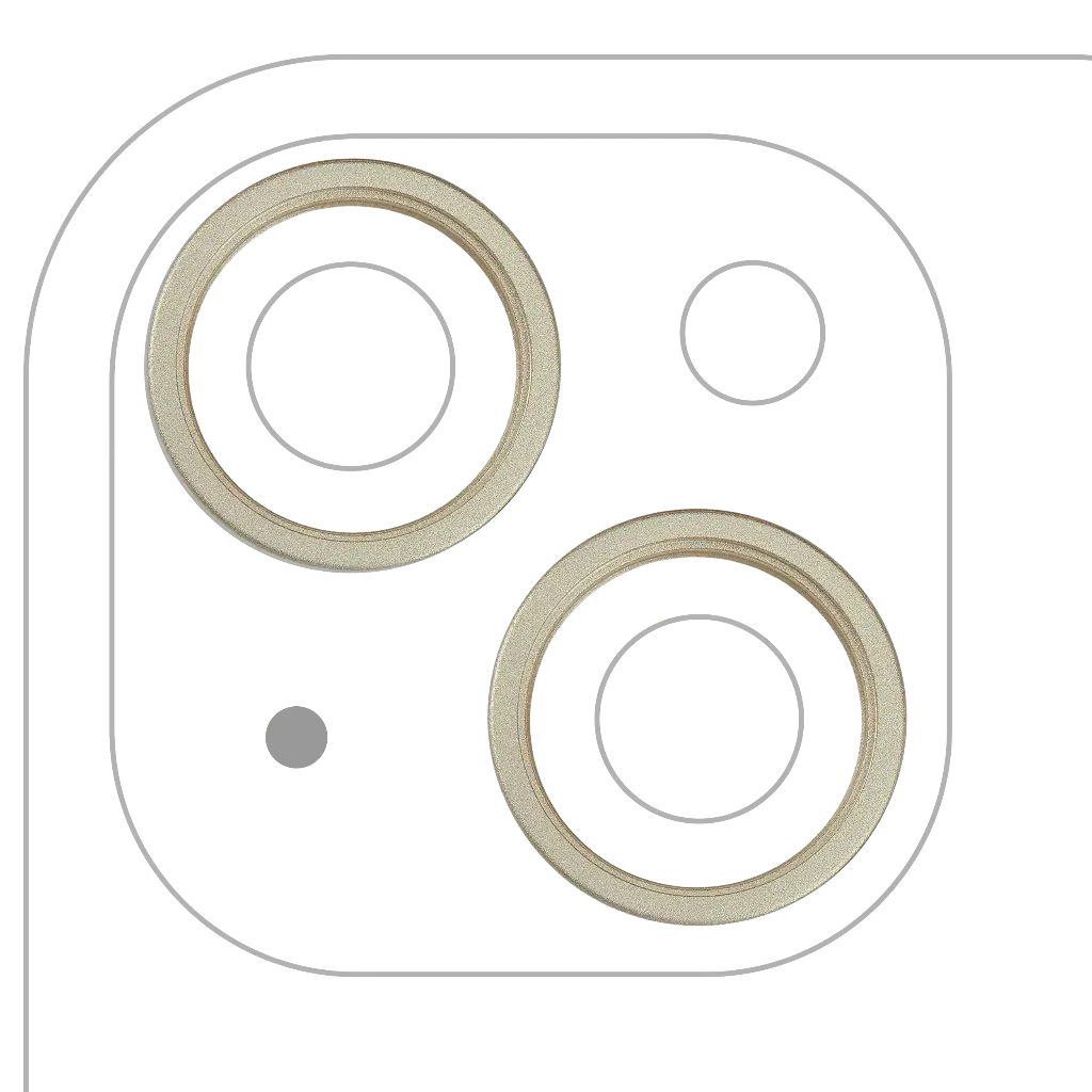 Back Camera Bezel Ring Only For iPhone 15 / 15 Plus (2 Piece Set) (Yellow) (Premium)