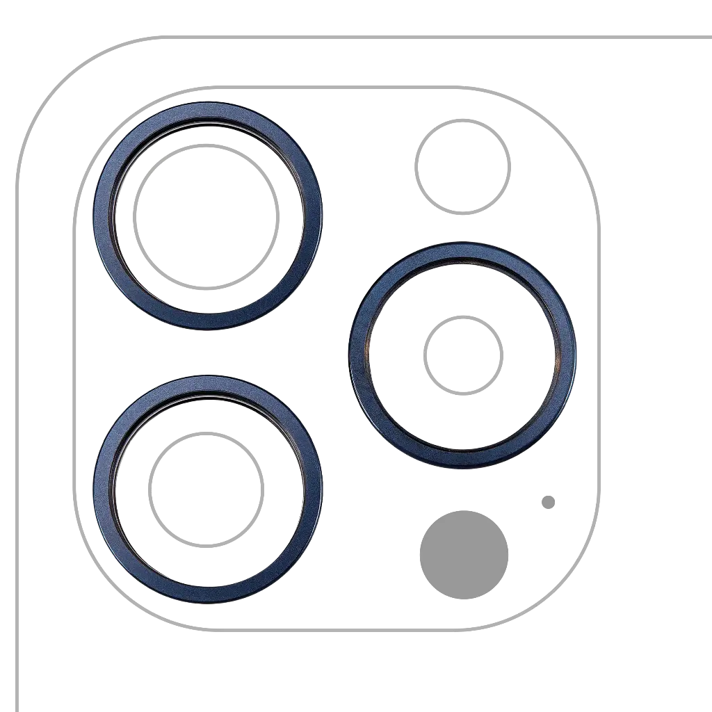 Back Camera Bezel Ring Only For iPhone 15 Pro (3 Piece Set) (Blue Titanium) (Premium)