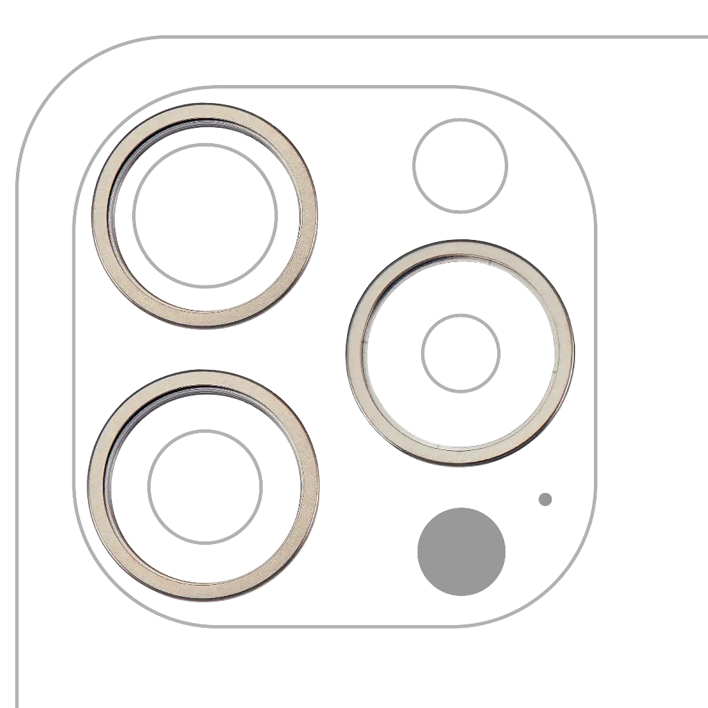 Back Camera Bezel Ring Only For iPhone 15 Pro (3 Piece Set) (Natural Titanium) (Premium)