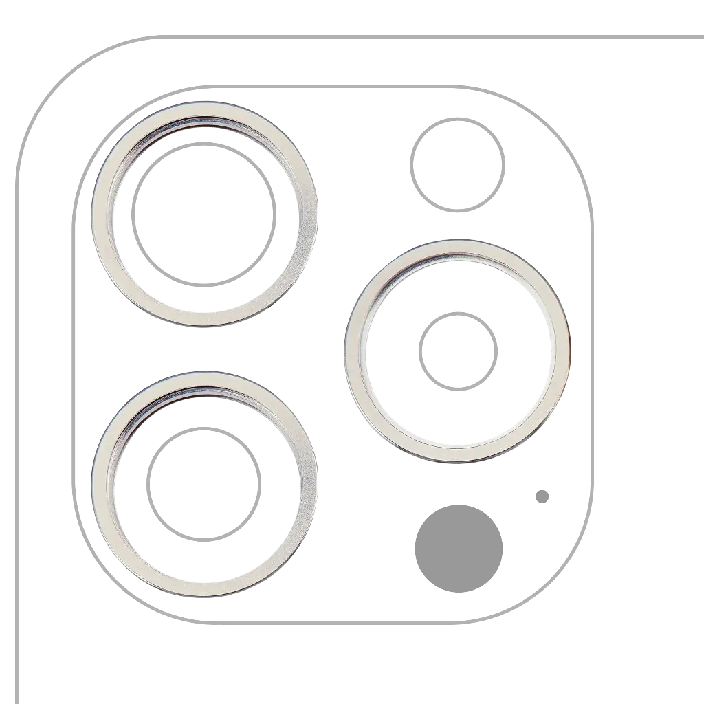 Back Camera Bezel Ring Only For iPhone 15 Pro (3 Piece Set) (White Titanium) (Premium)