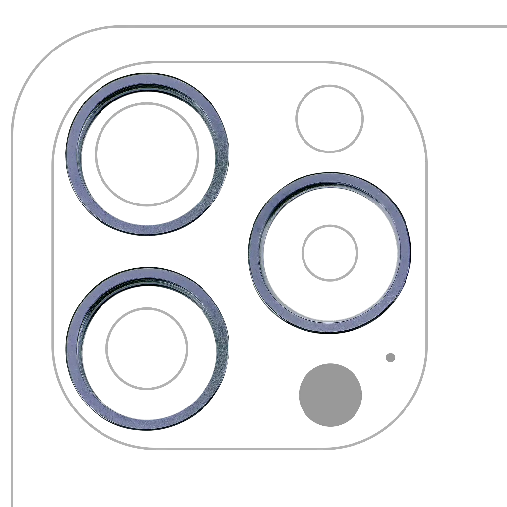 Back Camera Bezel Ring Only For iPhone 15 Pro Max (3 Piece Set) (Blue Titanium) (Premium)