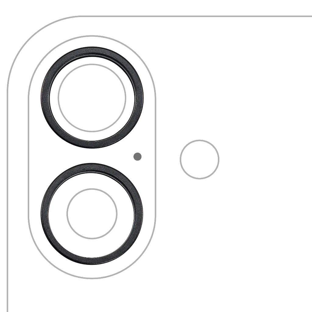 Back Camera Bezel Ring Only For iPhone 16 / 16 Plus (2 Piece Set) (Black) (Premium)