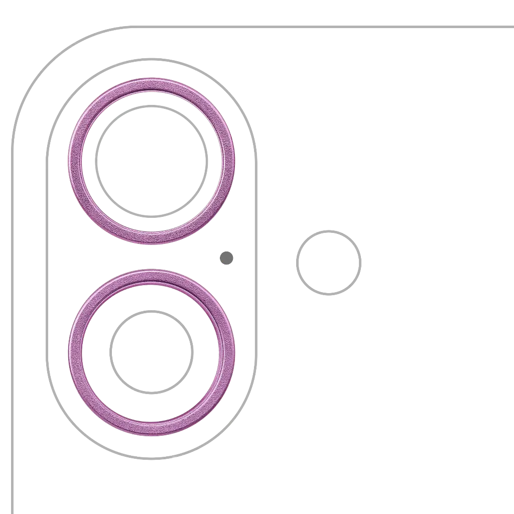 Back Camera Bezel Ring Only For iPhone 16 / 16 Plus (2 Piece Set) (Pink) (Premium)