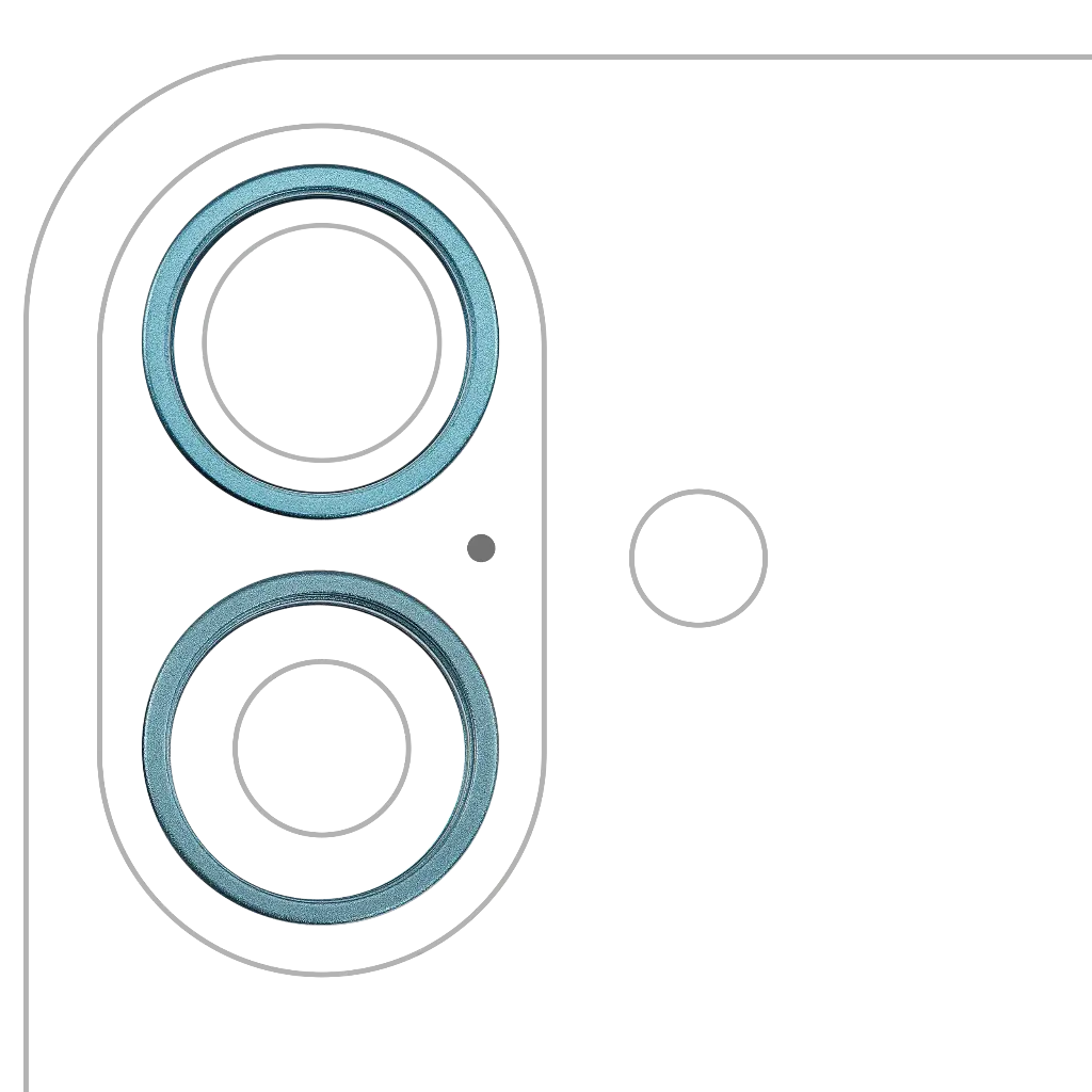 Back Camera Bezel Ring Only For iPhone 16 / 16 Plus (2 Piece Set) (Teal) (Premium)
