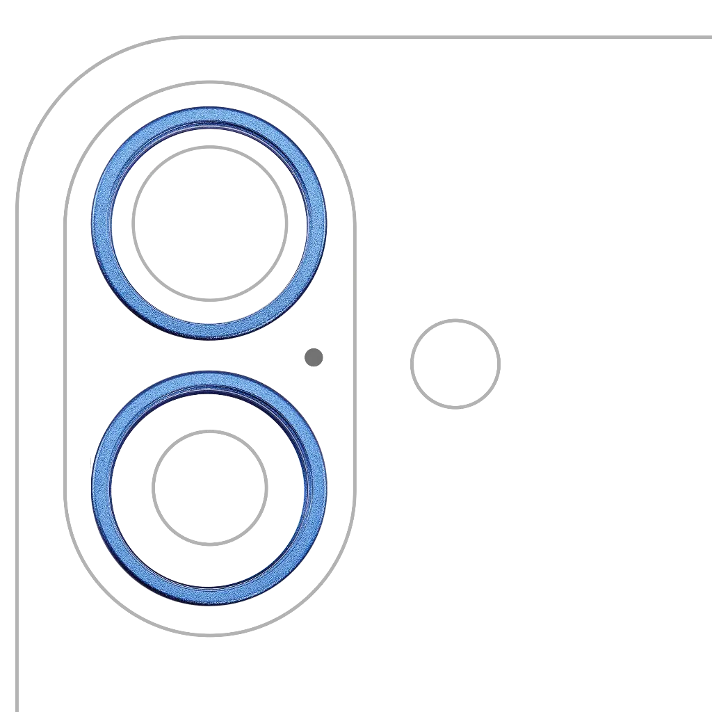 Back Camera Bezel Ring Only For iPhone 16 / 16 Plus (2 Piece Set) (Ultramarine) (Premium)