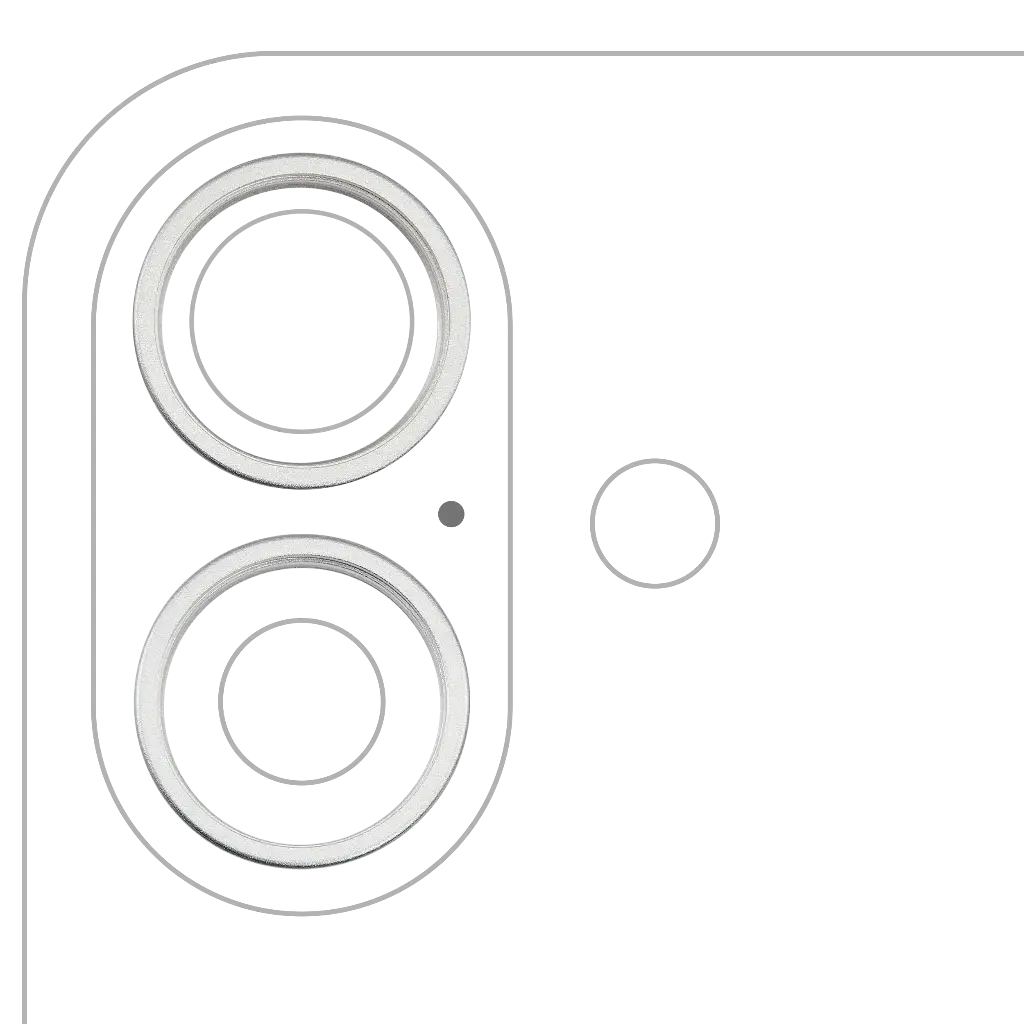 Back Camera Bezel Ring Only For iPhone 16 / 16 Plus (2 Piece Set) (White) (Premium)