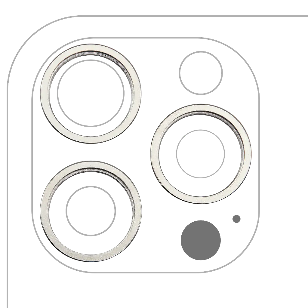 Back Camera Bezel Ring Only For iPhone 16 Pro / 16 Pro Max (3 Piece Set) (Natural Titanium) (Premium)