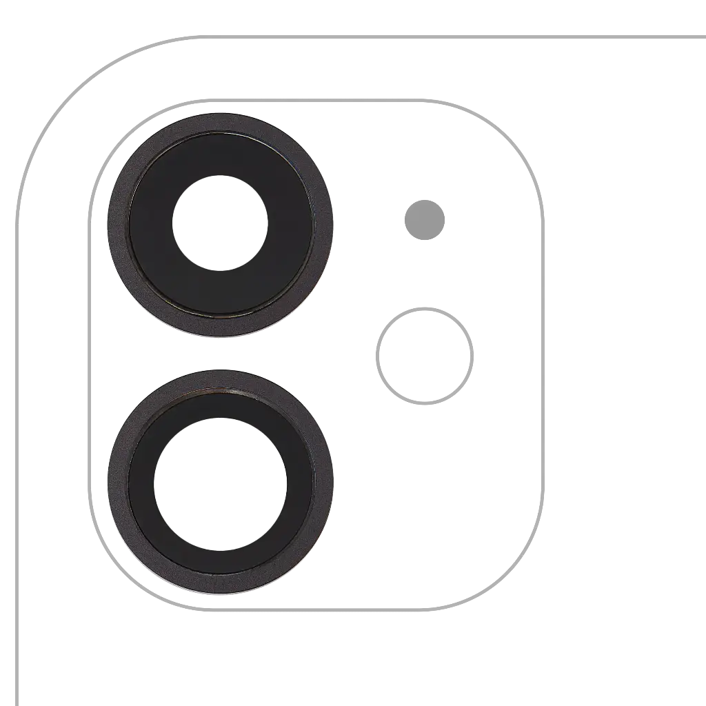 Back Camera Lens With Bracket / Bezel For iPhone 11 ( 2 Piece Set) (Aftermarket) (Black)