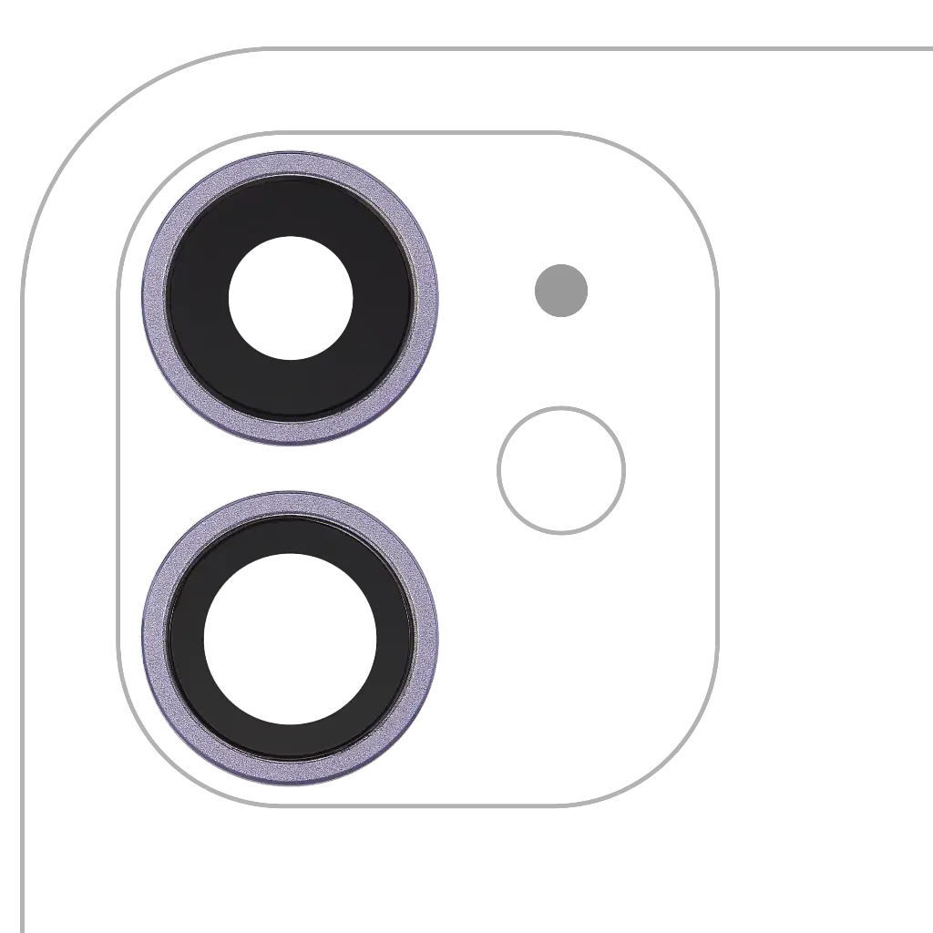 Back Camera Lens With Bracket / Bezel For iPhone 11 ( 2 Piece Set) (Aftermarket) (Purple)