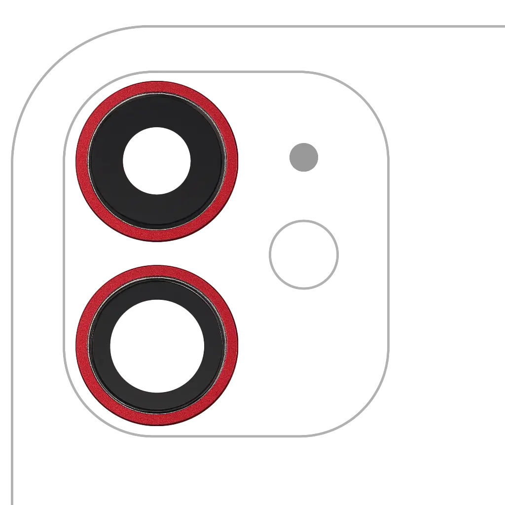 Back Camera Lens With Bracket / Bezel For iPhone 11 ( 2 Piece Set) (Aftermarket) (Red)