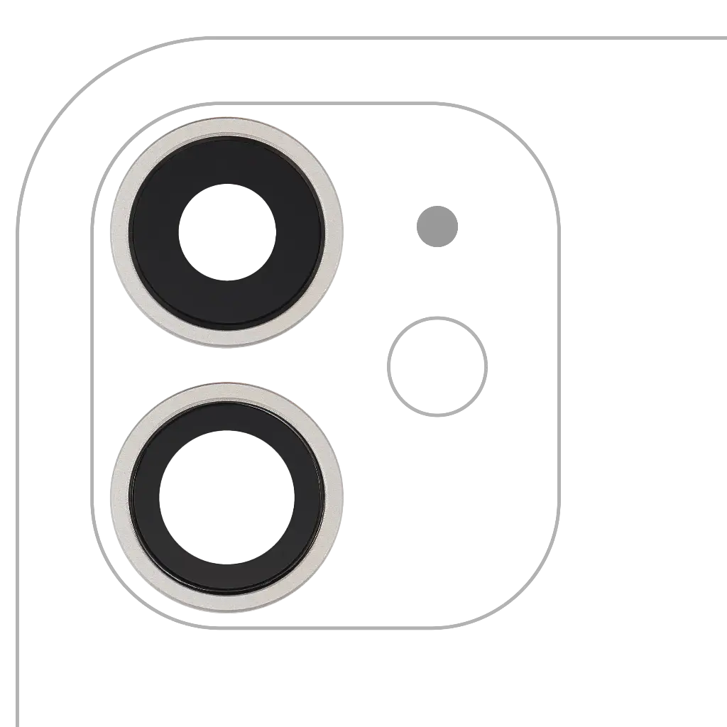 Back Camera Lens With Bracket / Bezel For iPhone 11 ( 2 Piece Set) (Aftermarket) (White)