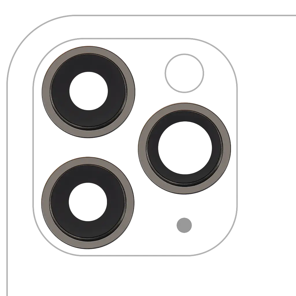Back Camera Lens With Bracket / Bezel For iPhone 11 Pro / Pro Max (3 Piece Set) (Aftermarket) (Black)