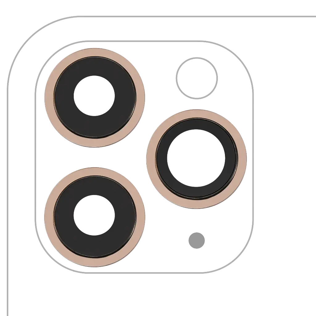 Back Camera Lens With Bracket / Bezel For iPhone 11 Pro / Pro Max (3 Piece Set) (Aftermarket) (Gold)