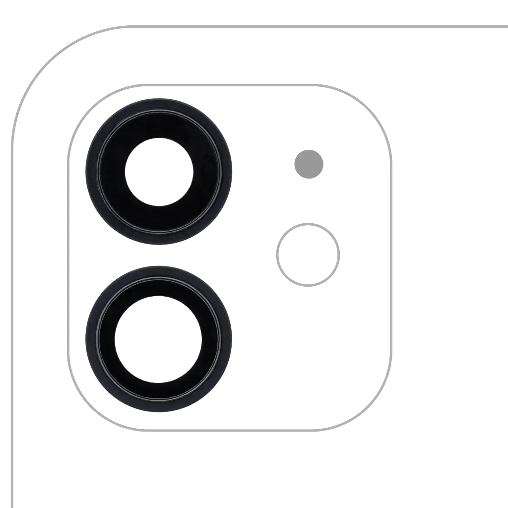 Back Camera Lens With Bracket / Bezel For iPhone 12 / 12 Mini ( 2 Piece Set) (Aftermarket) (Black)