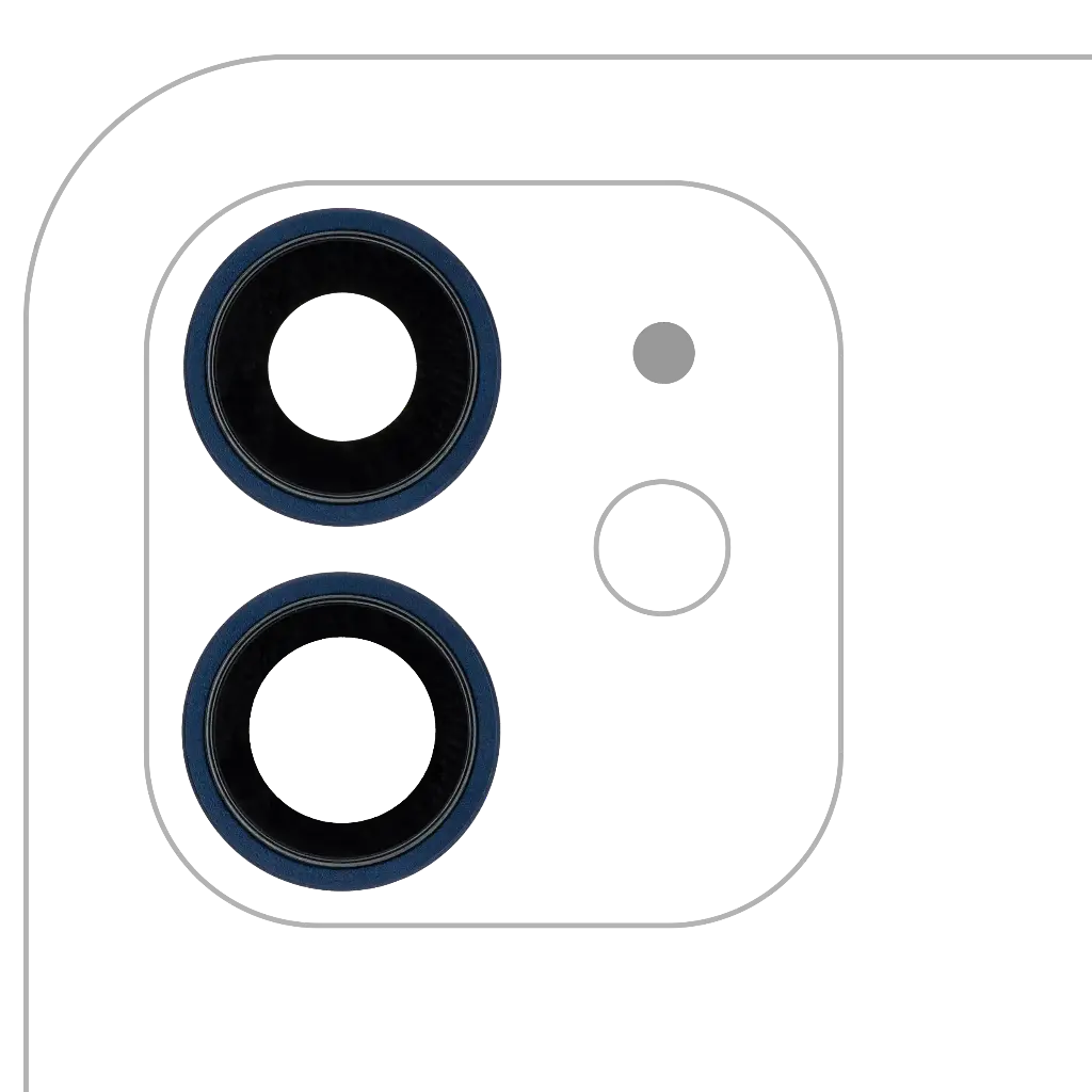 Back Camera Lens With Bracket / Bezel For iPhone 12 / 12 Mini ( 2 Piece Set) (Aftermarket) (Blue)