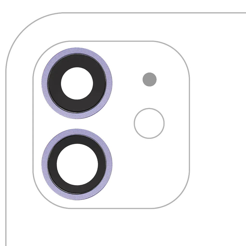 Back Camera Lens With Bracket / Bezel For iPhone 12 / 12 Mini ( 2 Piece Set) (Aftermarket) (Purple)