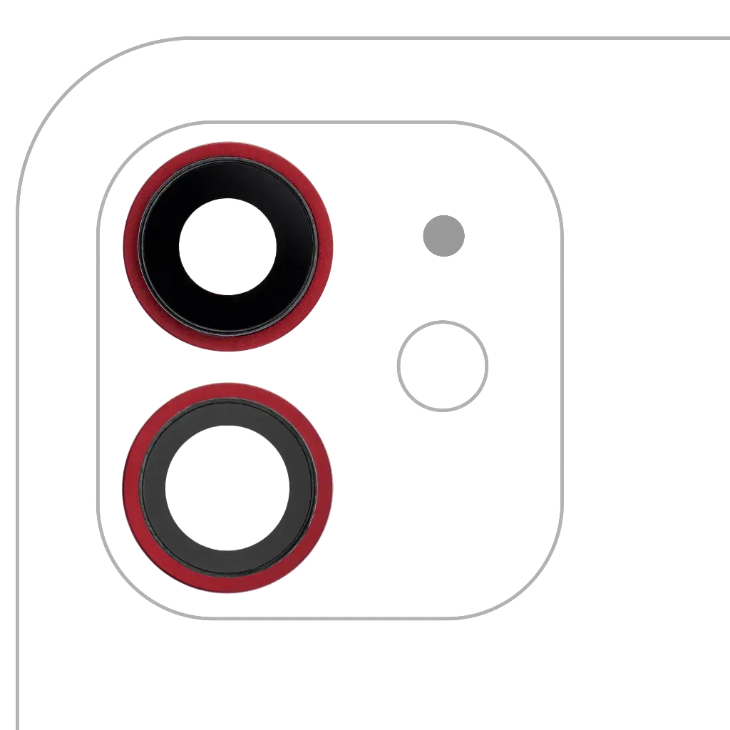 Back Camera Lens With Bracket / Bezel For iPhone 12 / 12 Mini ( 2 Piece Set) (Aftermarket) (Red)