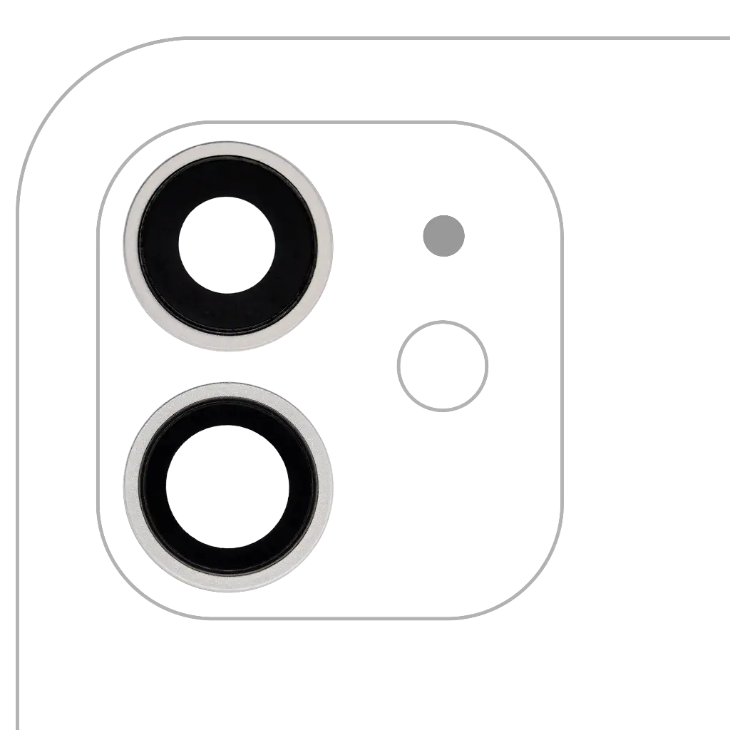 Back Camera Lens With Bracket / Bezel For iPhone 12 / 12 Mini ( 2 Piece Set) (Aftermarket) (White)