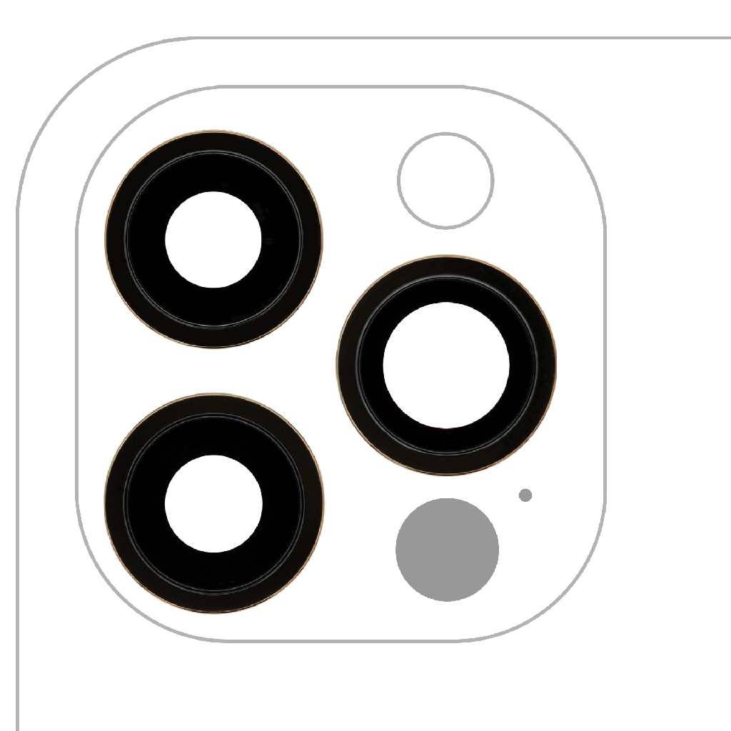 Back Camera Lens With Bracket / Bezel For iPhone 12 Pro (3 Piece Set) (Aftermarket) (Gold)