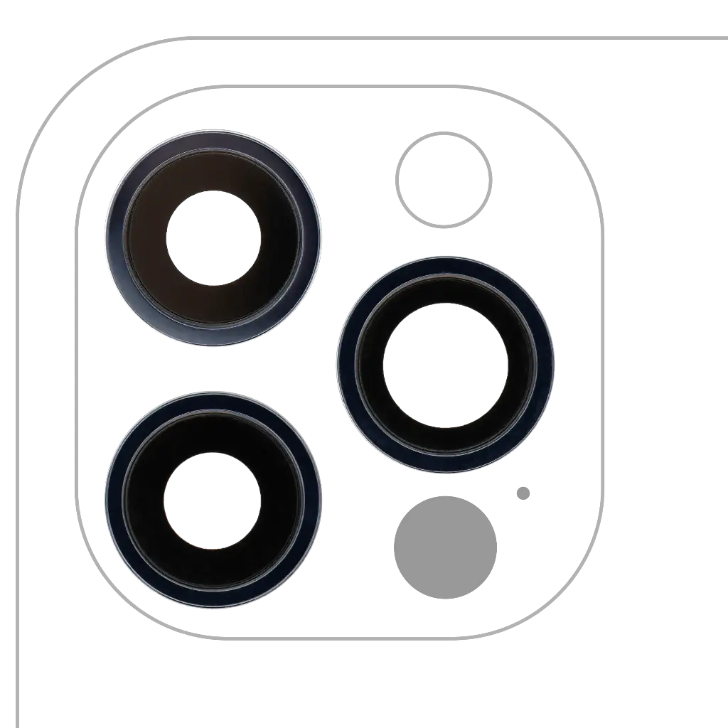 Back Camera Lens With Bracket / Bezel For iPhone 12 Pro (3 Piece Set) (Aftermarket) (Pacific Blue)