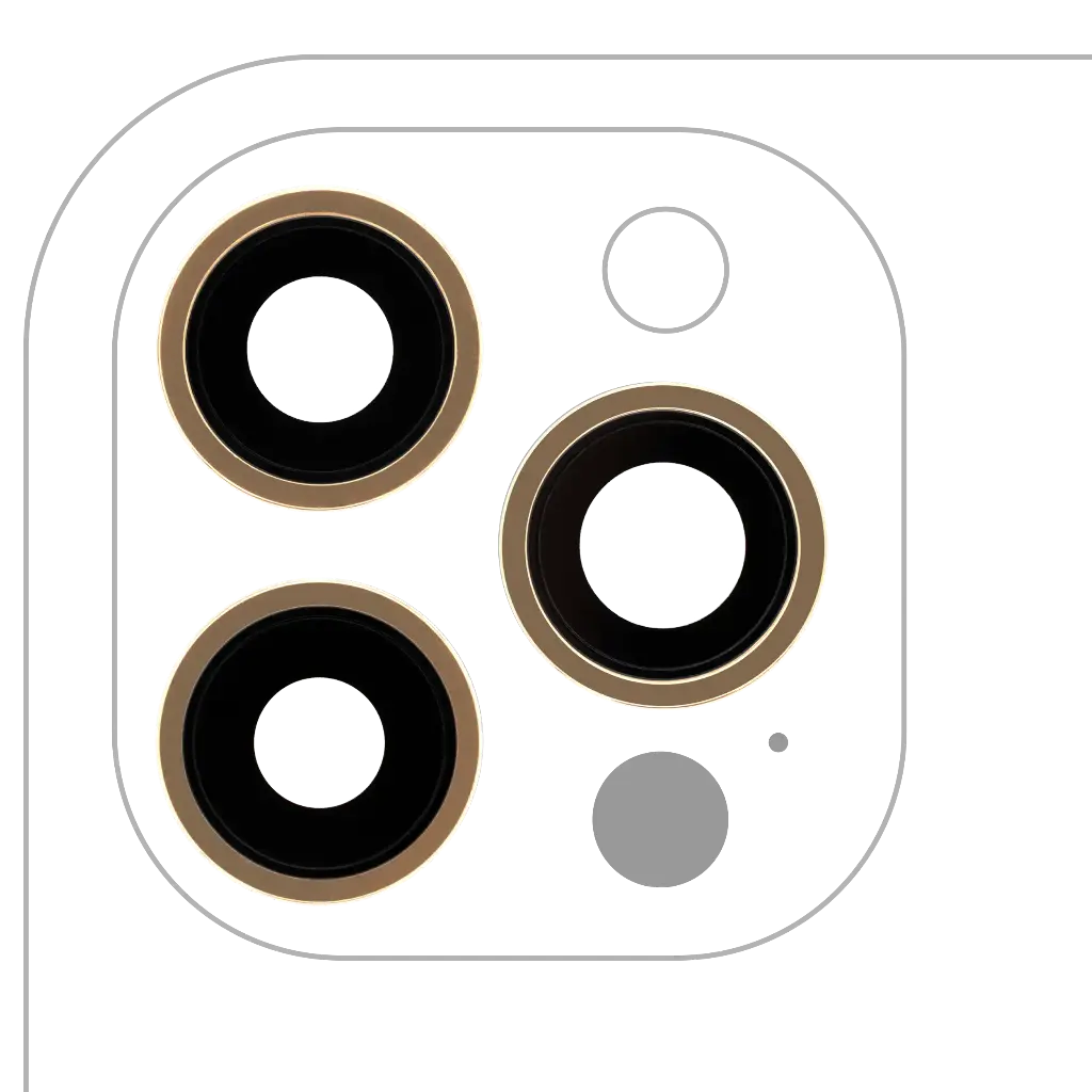 Back Camera Lens With Bracket / Bezel For iPhone 12 Pro Max (3 Piece Set) (Aftermarket) (Gold)