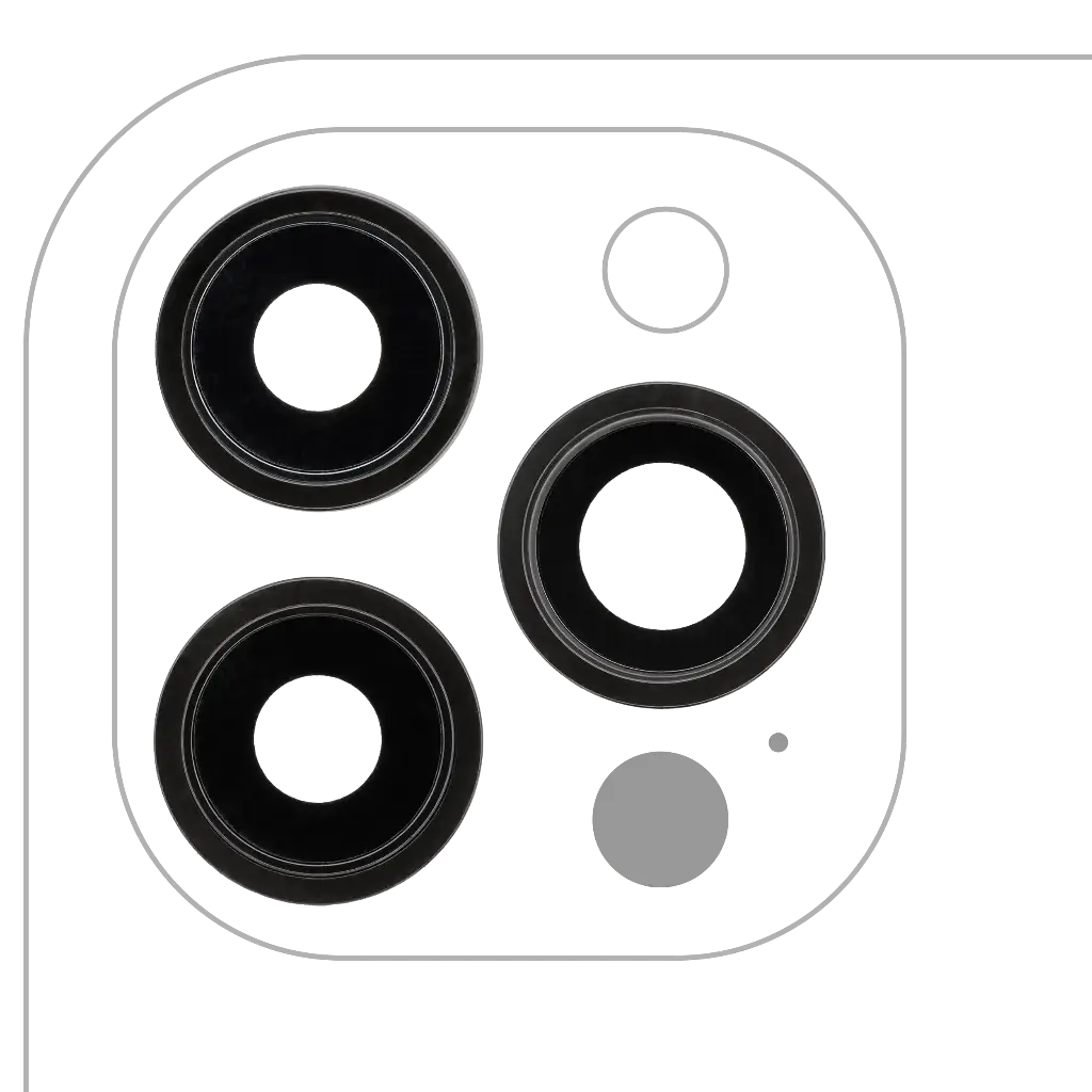 Back Camera Lens With Bracket / Bezel For iPhone 12 Pro Max (3 Piece Set) (Aftermarket) (Graphite)