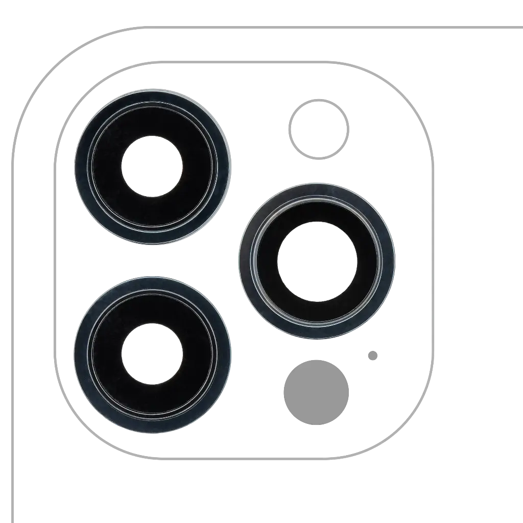 Back Camera Lens With Bracket / Bezel For iPhone 12 Pro Max (3 Piece Set) (Aftermarket) (Pacific Blue)