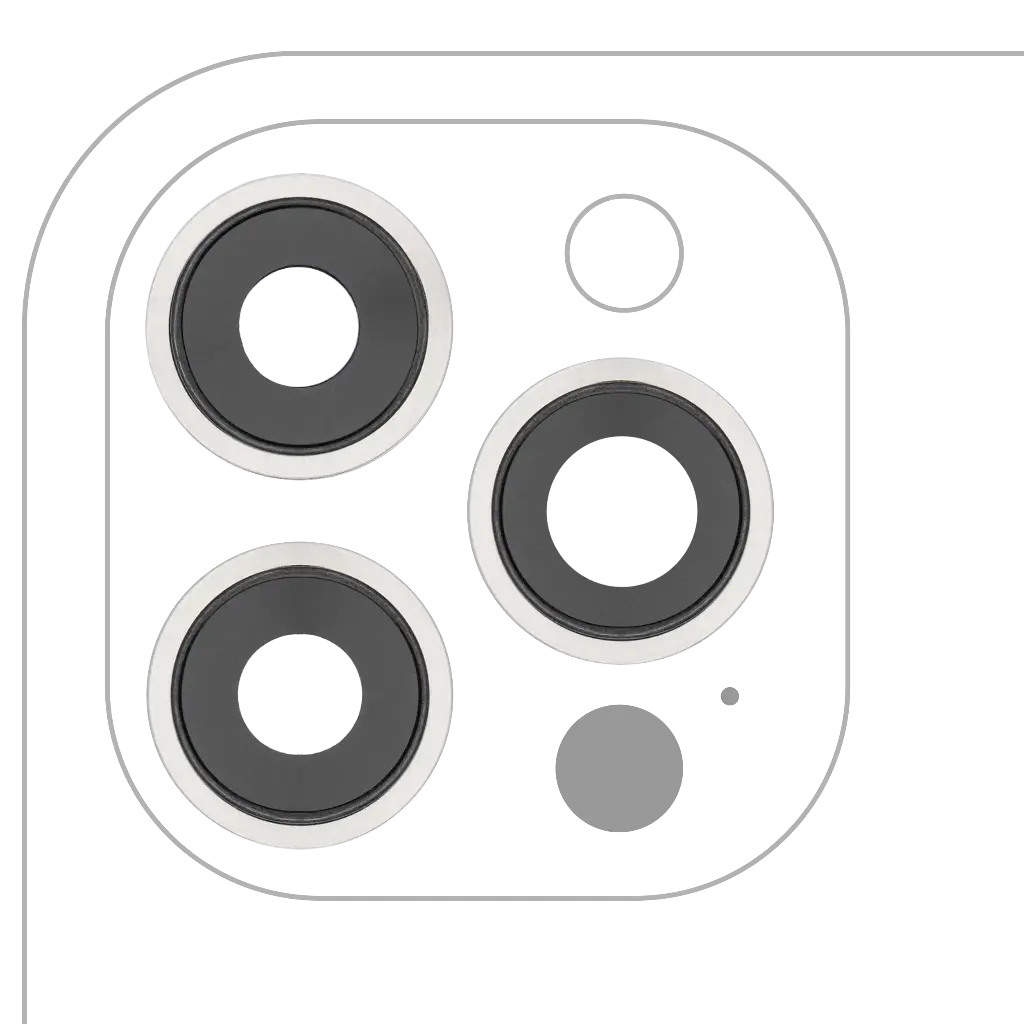 Back Camera Lens With Bracket / Bezel For iPhone 12 Pro Max (3 Piece Set) (Aftermarket) (Silver)