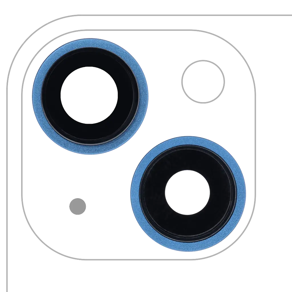Back Camera Lens With Bracket / Bezel For iPhone 13 / 13 Mini ( 2 Piece Set) (Aftermarket) (Blue)