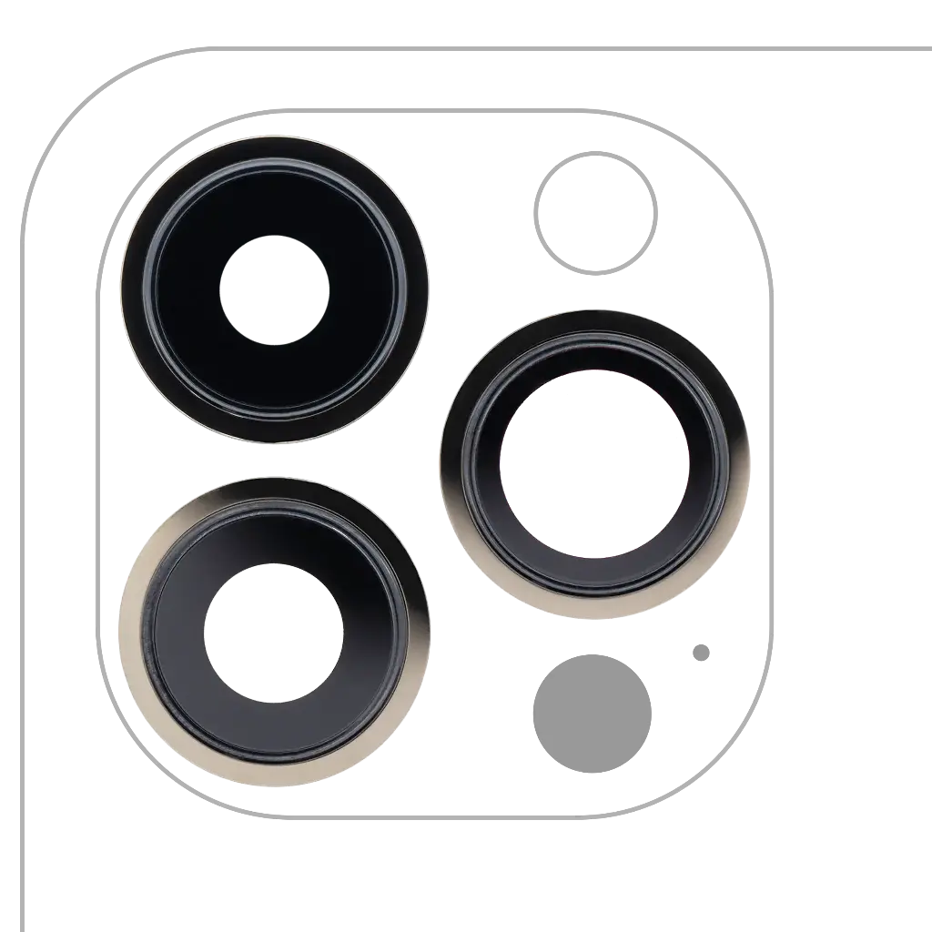 [SP-I13PM-BCLWBB-3S-AM-GO] Back Camera Lens With Bracket / Bezel For iPhone 13 Pro / 13 Pro Max (3 Piece Set) (Aftermarket) (Gold)