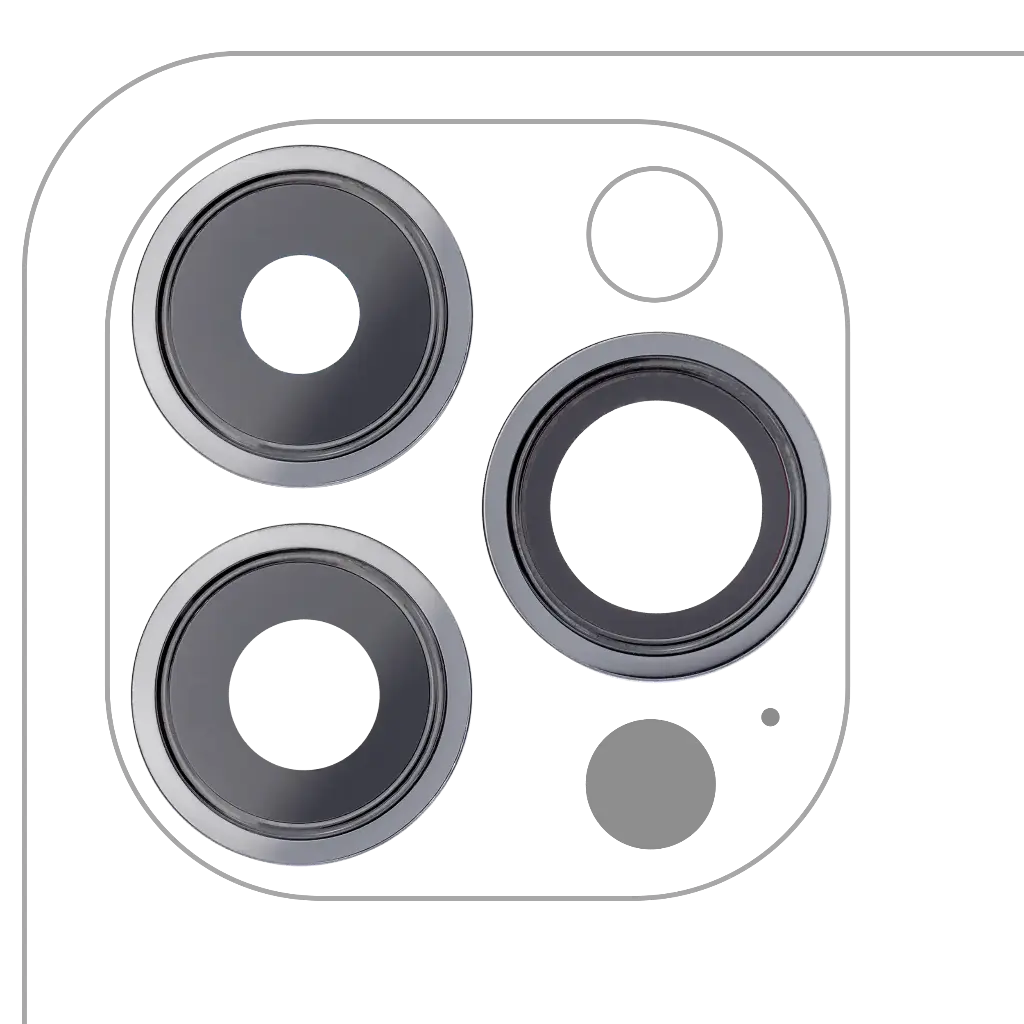 [SP-I13PM-BCLWBB-3S-AM-GRP] Back Camera Lens With Bracket / Bezel For iPhone 13 Pro / 13 Pro Max (3 Piece Set) (Aftermarket) (Graphite)