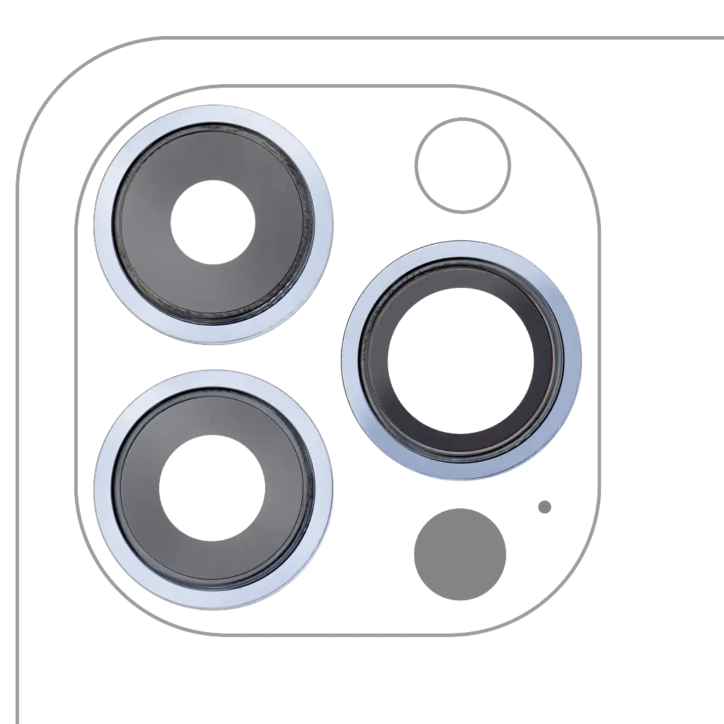 [SP-I13PM-BCLWBB-3S-AM-SBL] Back Camera Lens With Bracket / Bezel For iPhone 13 Pro / 13 Pro Max (3 Piece Set) (Aftermarket) (Sierra Blue)
