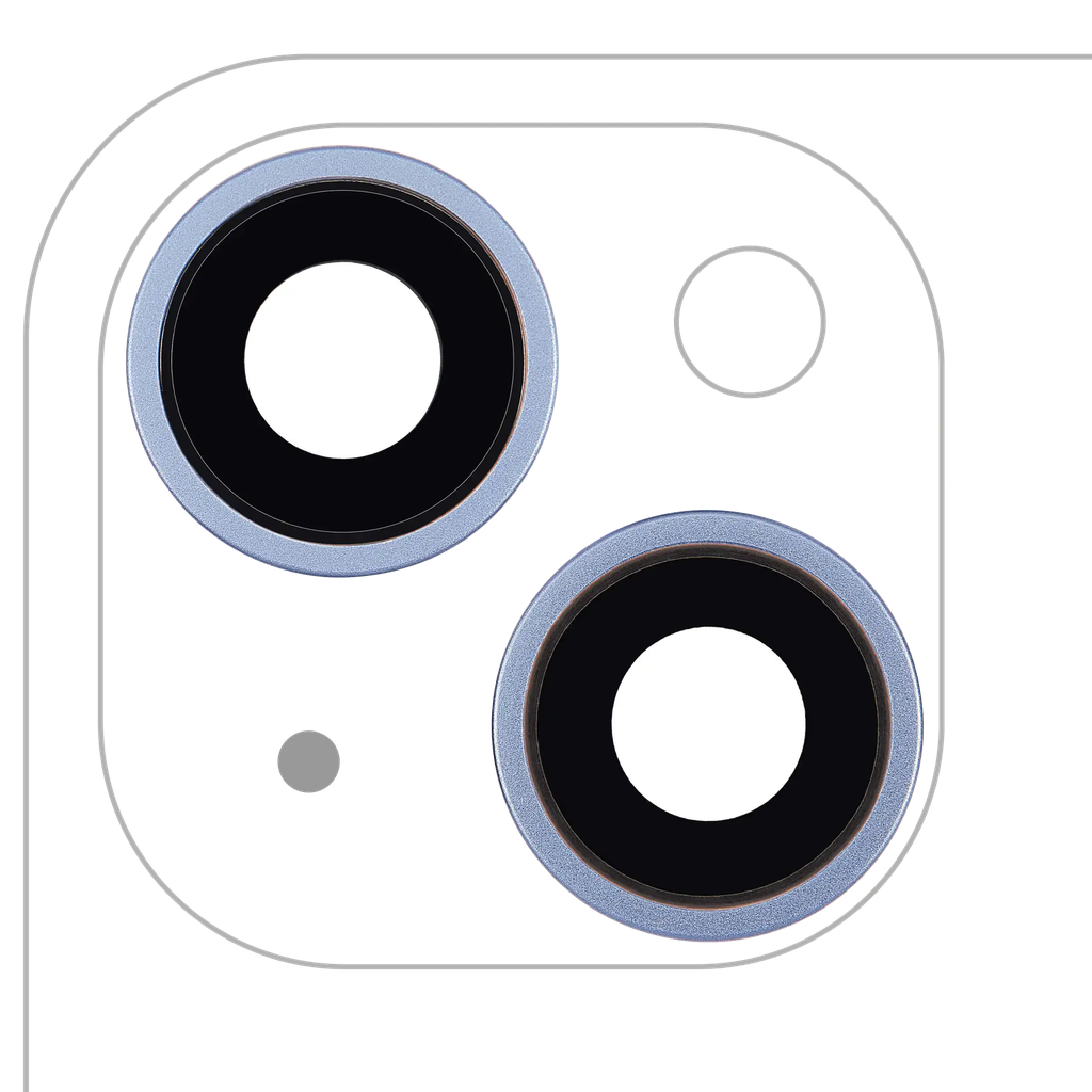 Back Camera Lens With Bracket / Bezel For iPhone 14 / 14 Plus (2 Piece Set) (Aftermarket) (Blue)