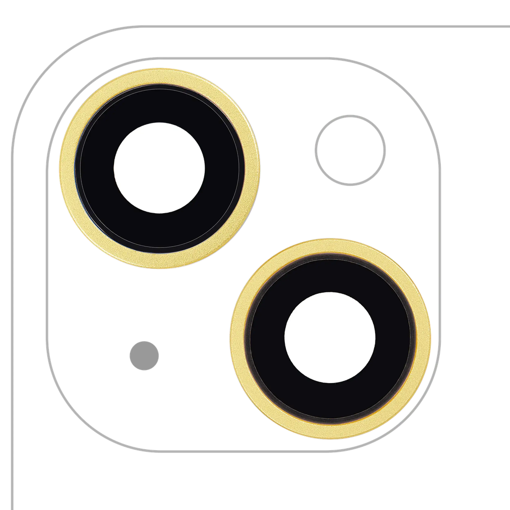 Back Camera Lens With Bracket / Bezel For iPhone 14 / 14 Plus (2 Piece Set) (Aftermarket) (Yellow)