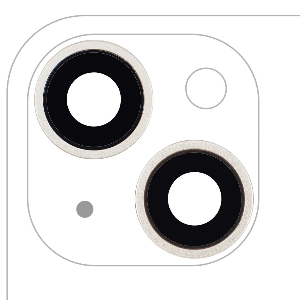 Back Camera Lens With Bracket / Bezel For iPhone 14 / 14 Plus (2 Piece Set) (Premium) (Starlight)