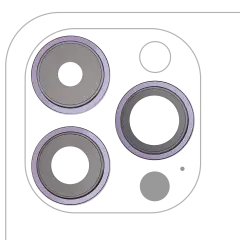 Back Camera Lens With Bracket / Bezel For iPhone 14 Pro / 14 Pro Max (3 Piece Set) (Aftermarket) (Deep Purple)