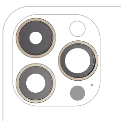 Back Camera Lens With Bracket / Bezel For iPhone 14 Pro / 14 Pro Max (3 Piece Set) (Aftermarket) (Gold)