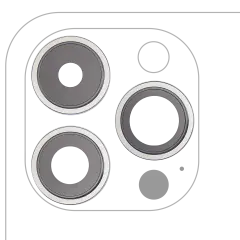 Back Camera Lens With Bracket / Bezel For iPhone 14 Pro / 14 Pro Max (3 Piece Set) (Aftermarket) (Silver)