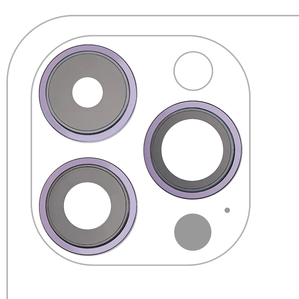 Back Camera Lens With Bracket / Bezel For iPhone 14 Pro / 14 Pro Max (3 Piece Set) (Premium) (Deep Purple)