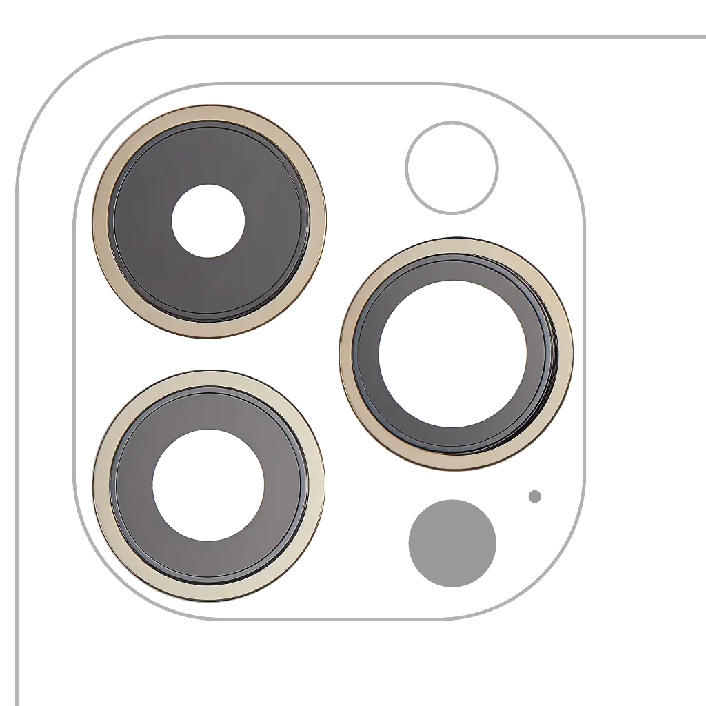 Back Camera Lens With Bracket / Bezel For iPhone 14 Pro / 14 Pro Max (3 Piece Set) (Premium) (Gold)