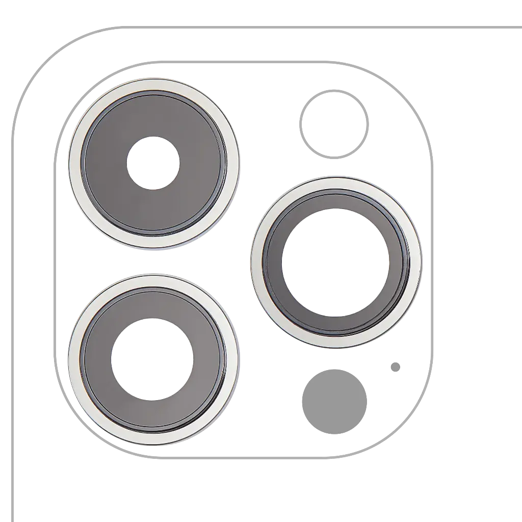 Back Camera Lens With Bracket / Bezel For iPhone 14 Pro / 14 Pro Max (3 Piece Set) (Premium) (Silver)