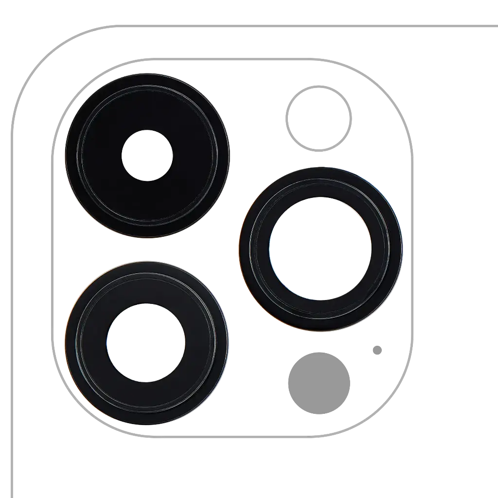Back Camera Lens With Bracket / Bezel For iPhone 14 Pro / 14 Pro Max (3 Piece Set) (Premium) (Space Black)