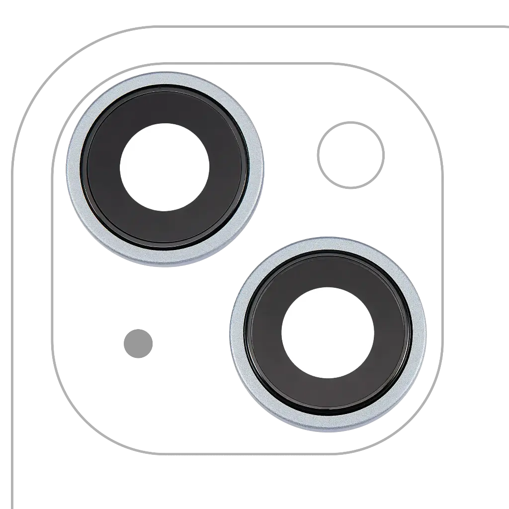 Back Camera Lens With Bracket / Bezel For iPhone 15 / 15 Plus (2 Piece Set) (Premium) (Blue)