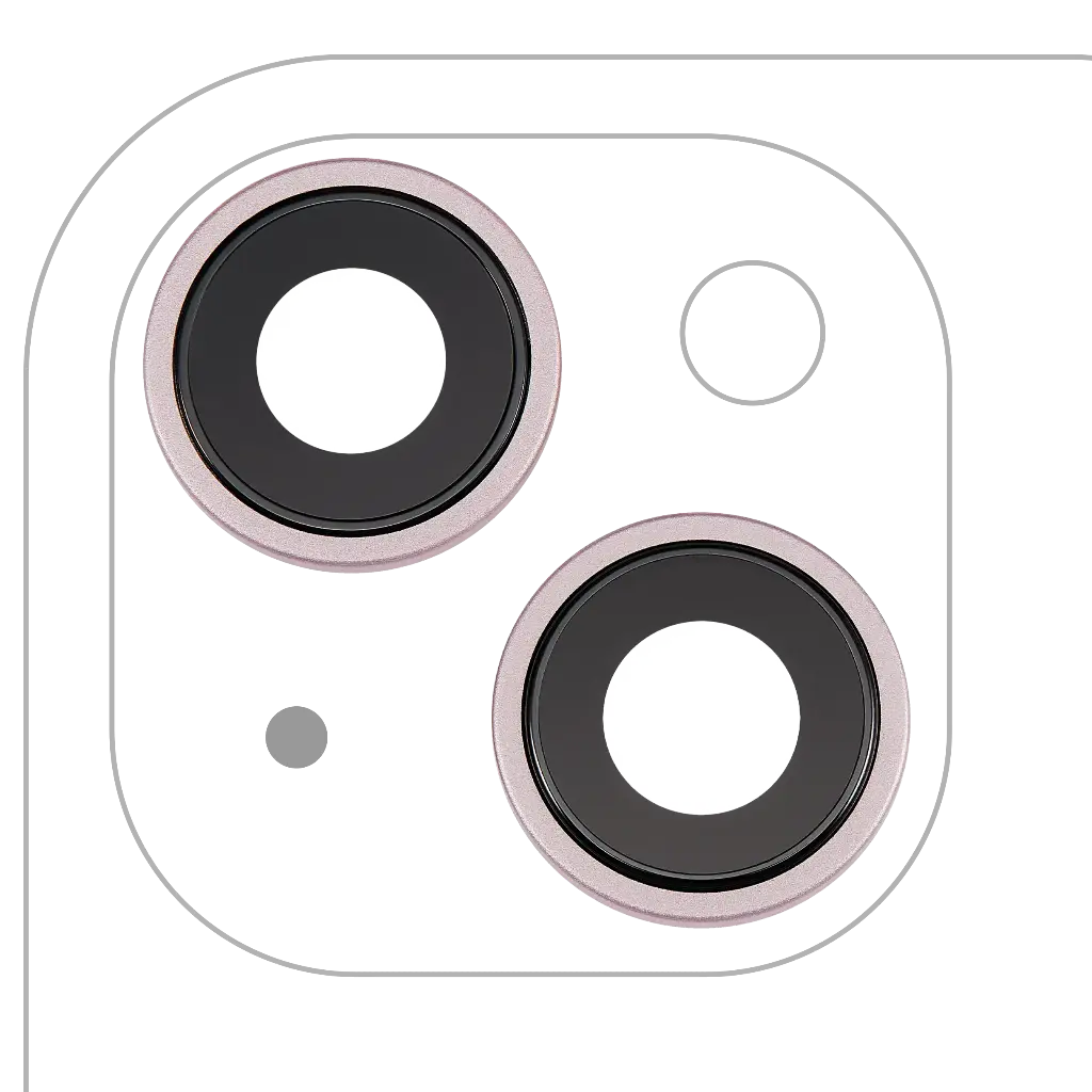 Back Camera Lens With Bracket / Bezel For iPhone 15 / 15 Plus (2 Piece Set) (Premium) (Pink)