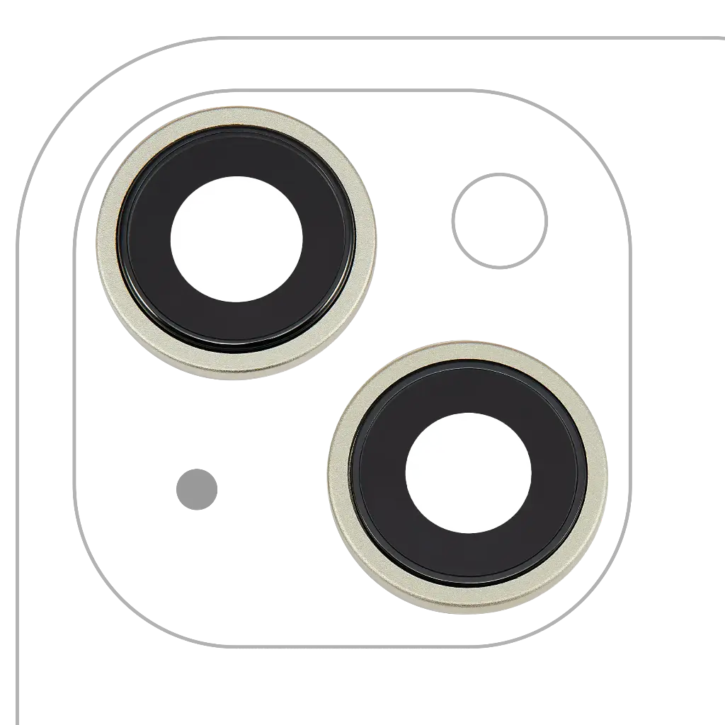 Back Camera Lens With Bracket / Bezel For iPhone 15 / 15 Plus (2 Piece Set) (Premium) (Yellow)