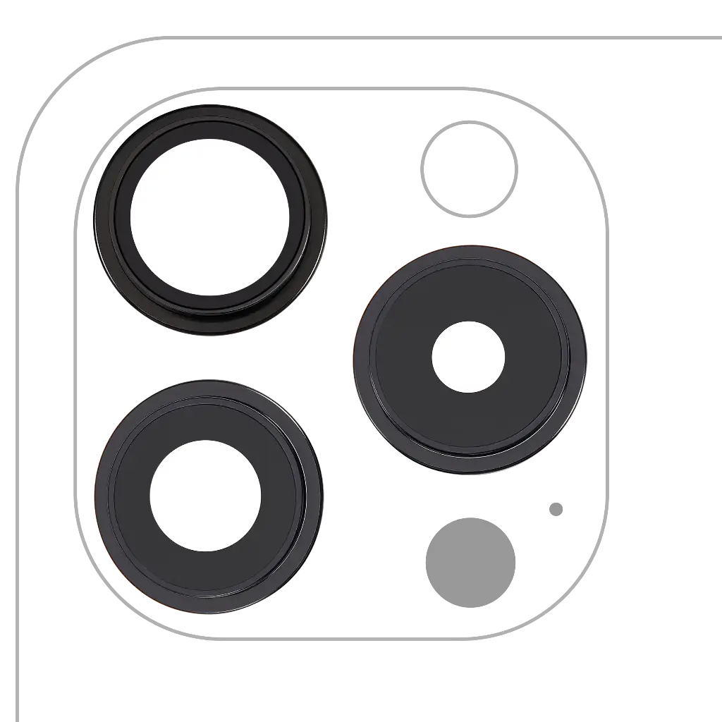 Back Camera Lens With Bracket / Bezel For iPhone 15 Pro (3 Piece Set) (Premium) (Black Titanium)