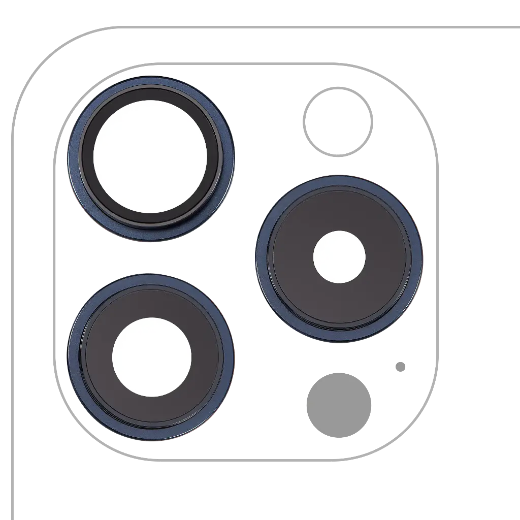 Back Camera Lens With Bracket / Bezel For iPhone 15 Pro (3 Piece Set) (Premium) (Blue Titanium)